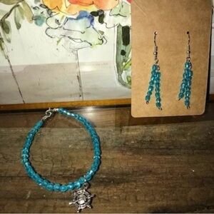 Blue Beaded Jewelry Set